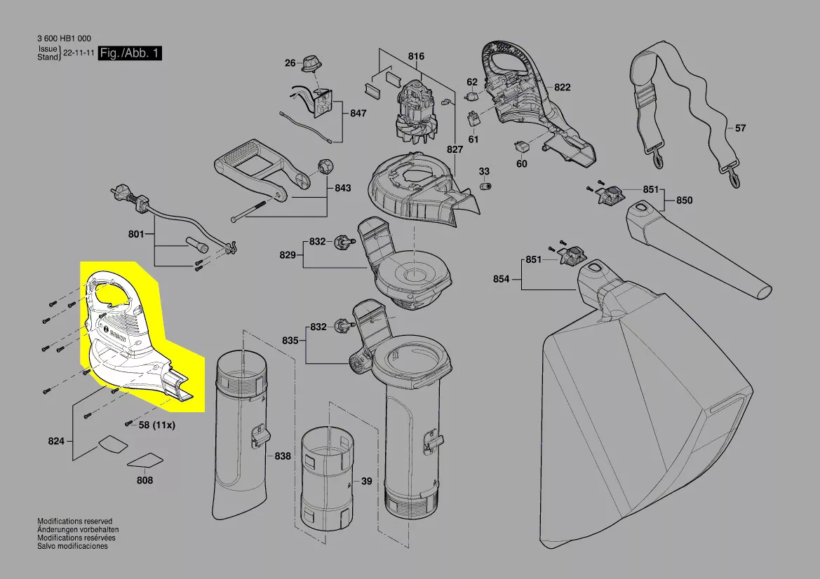 Coquille / boîtier partie gauche réf. F 016 F05 412 Bosch